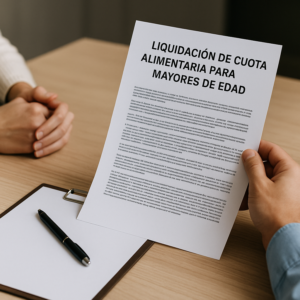 Cómo se liquida la cuota alimentaria para mayores de edad